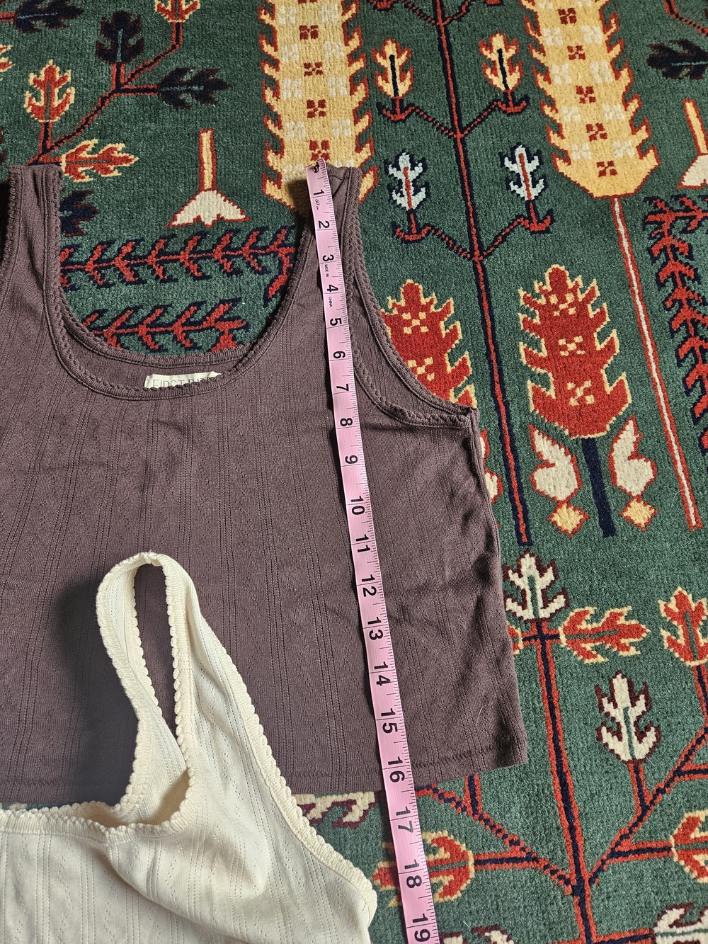 First Rite Organic Cotton Pointelle Crop Tank Bundle - Blue, Cream, Brown - Picture 6 of 7